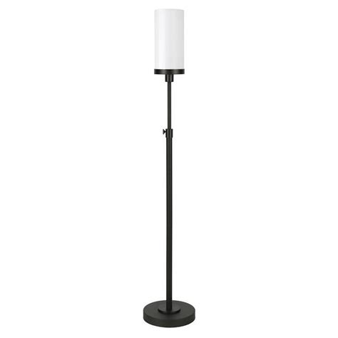 HomeRoots 523378 66 in. Black Torchiere Floor Lamp with White Frosted ...