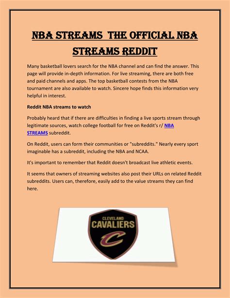 PPT - NBA Streams The Official NBA Streams Reddit (1) PowerPoint ...