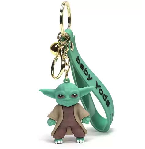 Star Wars | Baby Yoda Father Keychain | 3D Lanyard Keychain | Silicone