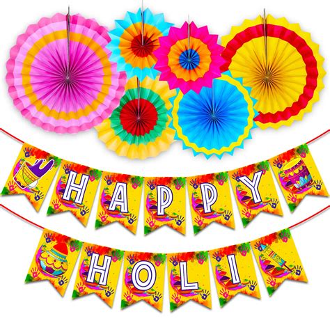 Party Propz Colorful Holi Decoration Items Combo - 7Pcs Multicolor ...