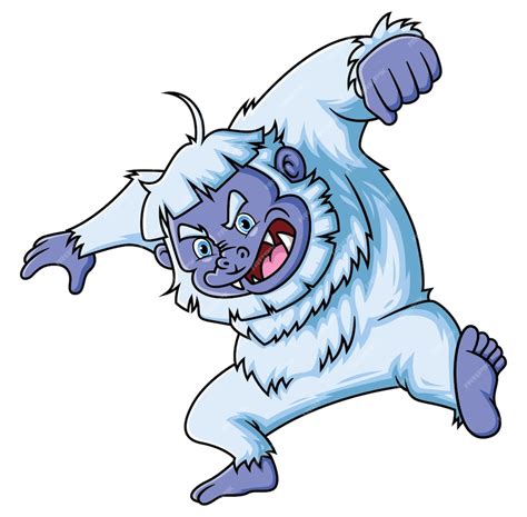 The bigfoot very angry and jumping | Premium Vector