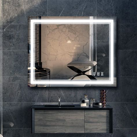 Buy BATHTECHY Led Bathroom Mirror 40x 32 with Front Light, Dimmable ...