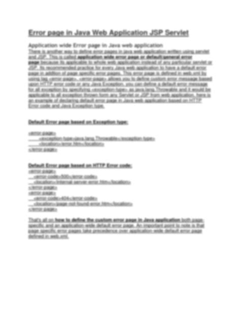 SOLUTION: How to define error page in java web application servlet jsp ...