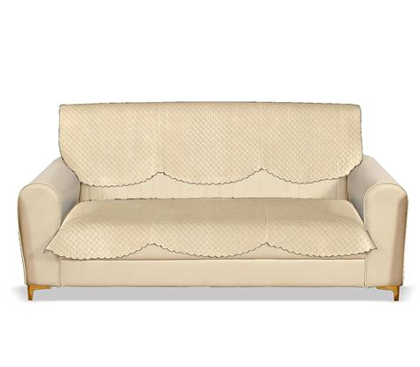 Sparrow World Solid Color Premium Quilted Sofa Cover Set for 5 Seater ...