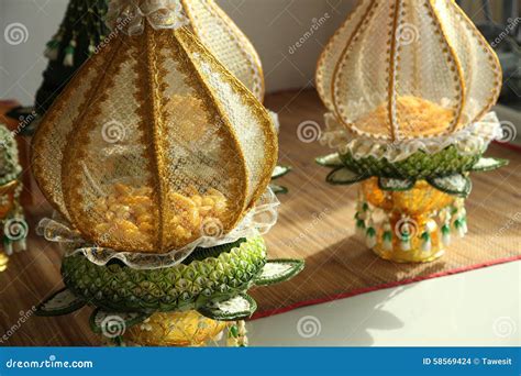 Decoration Tray of Thai Traditional Wedding Gifts Stock Photo - Image ...
