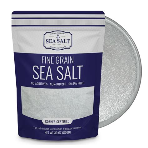 Fine Grain Sea Salt, KEF28 Pure Non-Iodized Baja Fine Sea Salt for ...