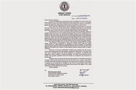 Jharkhand CM Soren opposes new forest rules in letter to PM THE NEW ...