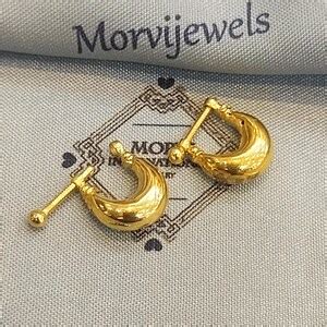 Buy Kundal 22k Yellow Gold Hoop Bali Earrings , Handmade Yellow Gold ...