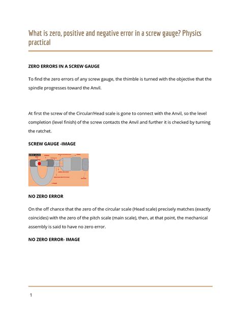 What is zero, positive and negative error in a screw gauge- Physics ...