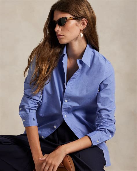 End-on-End Stretch Slim Fit Cotton Shirt for Women | Ralph Lauren® UK