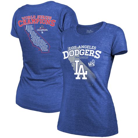Women's Majestic Threads Royal Los Angeles Dodgers 2024 World Series ...