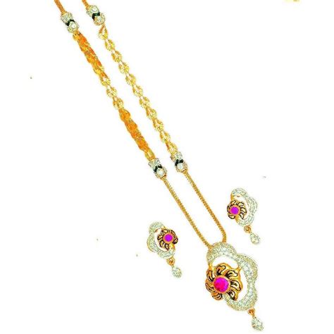 Buy quality 916 Gold Flower Shaped Dokiya With Fancy Chain in Ahmedabad