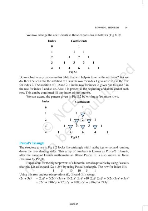 Binomial Theorem - NCERT Book of Class 11 Mathematics