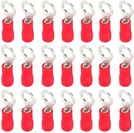 ESUPPORT 100Pcs Red Copper Ring Insulated Terminal Connectors 16-22 Ga ...