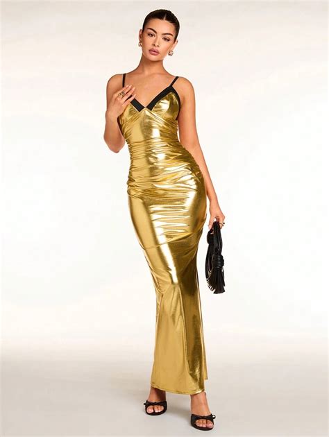 Glamine Women's Stylish Elegant Color Block Strap Midi Dress, Summer ...