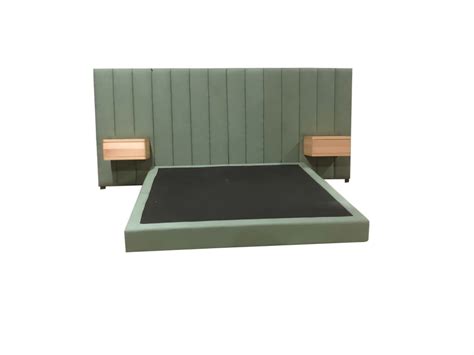Custom made Super King bed with attached bedside tables – Helena House
