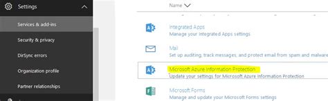Enabling Microsoft Azure information protection and enabling do not ...