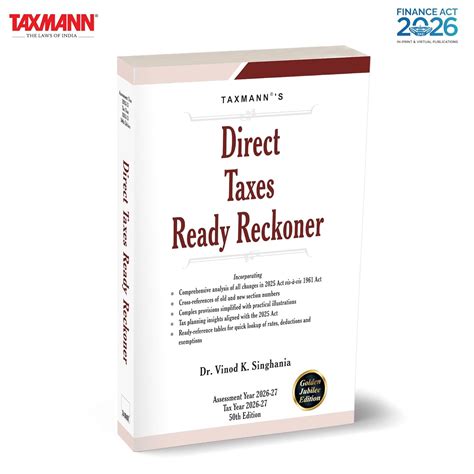 Buy Taxmann's Direct Taxes Ready Reckoner (DTRR) [Finance Act 2026 ...