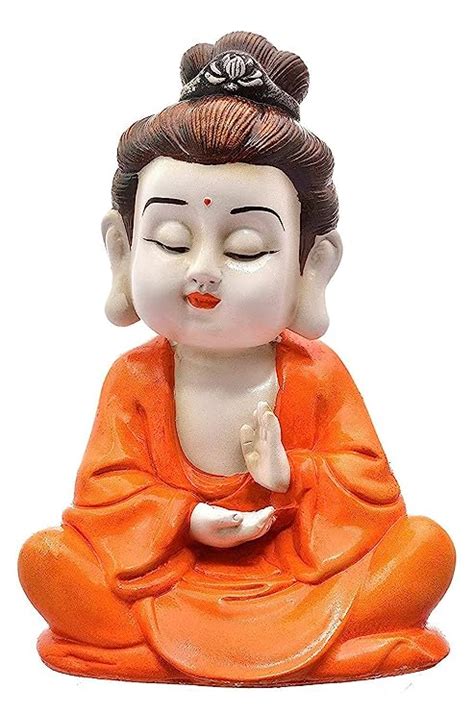 RJKART Handmade Polyresin Baby Monk Buddha in Meditating Posture Statue ...