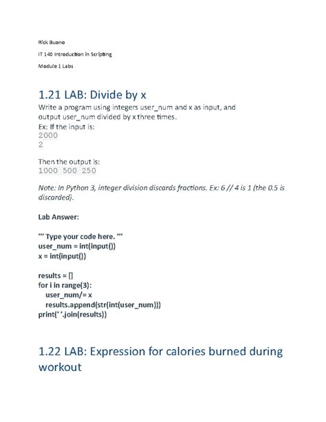 Lab Answers - Rick Buono IT 140 Introduction in Scripting Module 1 Labs ...