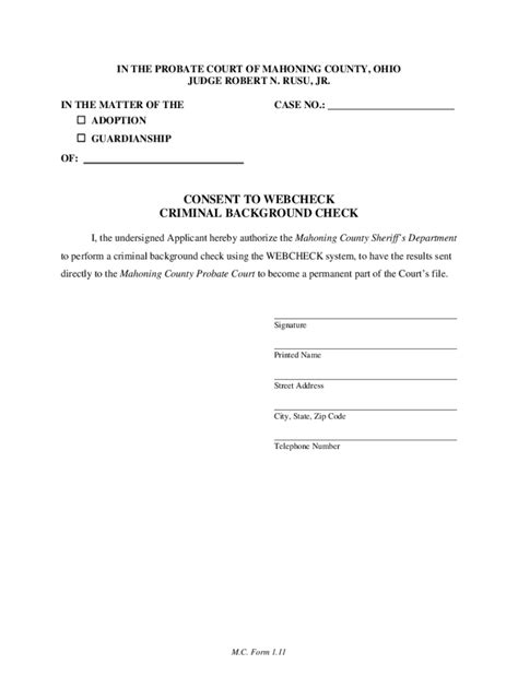 Fillable Online probate.mahoningcountyoh.govDocumentCenterViewIN THE ...