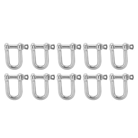 M5 10pcs D Ring Anchor Shackle Screw Pin D Links Hook 304 Stainless ...