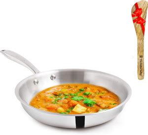 The Indus Valley Triply Stainless Steel Fry Pan with Free Wooden ...