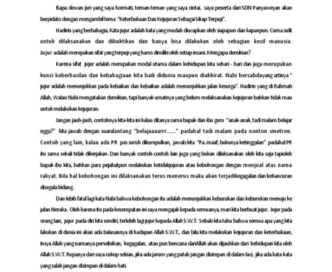 Pidato Bahasa Indonesia Berjudul Kejujuran - Siswa Rajin