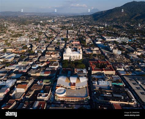 Beautiful aerial view of the City of San Salvador, capital of El ...