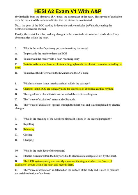 SOLUTION: Hesi a2 exam v1 with a p new 2023 - Studypool