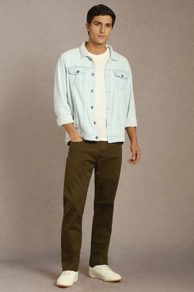 Buy Men Olive Dark Slim Fit Jeans Online - 40018557 | Louis Philippe