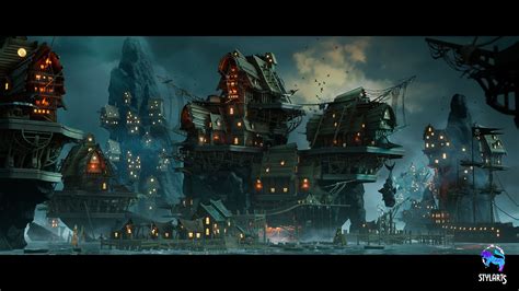 Stylized Pirate Port City Modular (Pirate , Port , City ) in ...