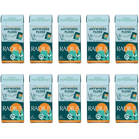 Radius Vegan Peppermint Travel Dental Floss - Non-Toxic Oral Care 20 ...