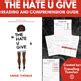 The Hate U Give Novel Study - Reading Guide and Chapter Comprehension ...