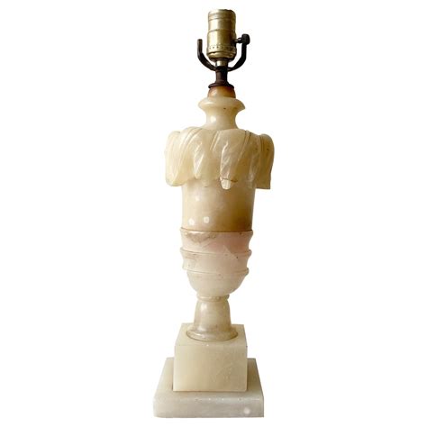 Antique White and Grey Alabaster Table Lamp at 1stDibs | alabaster lamp ...