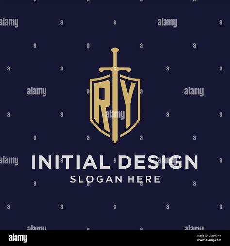 RY logo initial monogram with shield and sword design ideas Stock Vector Image & Art - Alamy
