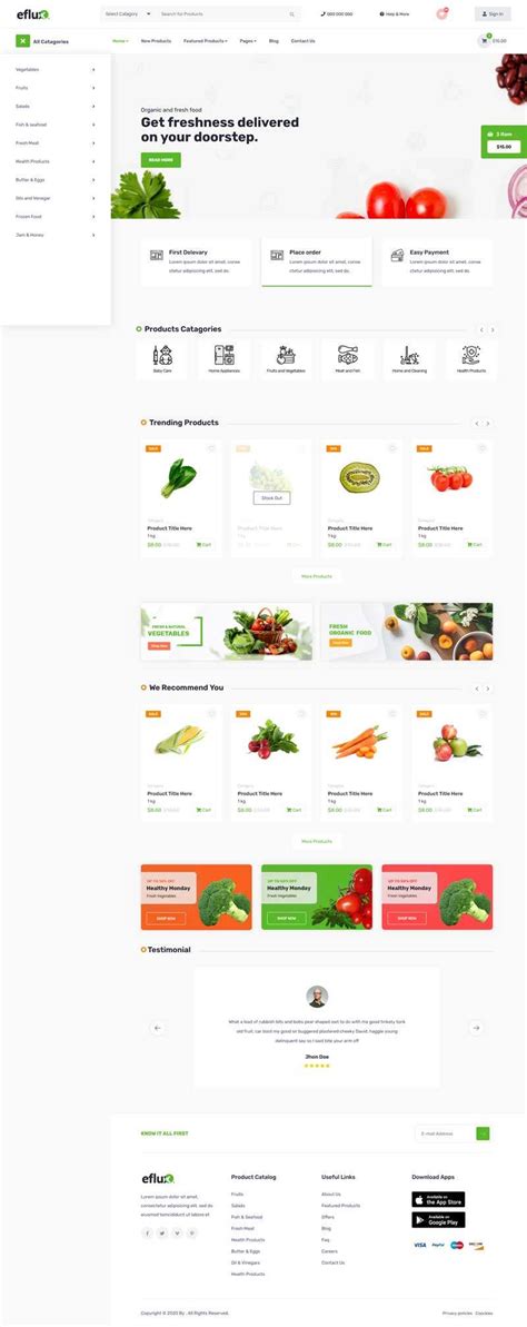 绿色农产品蔬菜水果电商网站模板