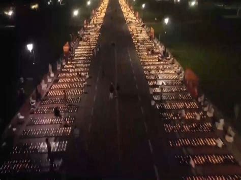 Delhi: Kartavya Path illuminates with lakhs of Diyas on Deepotsav 2025