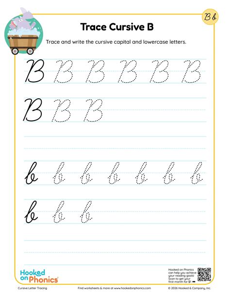 Trace Cursive Letter B | Hooked on Phonics