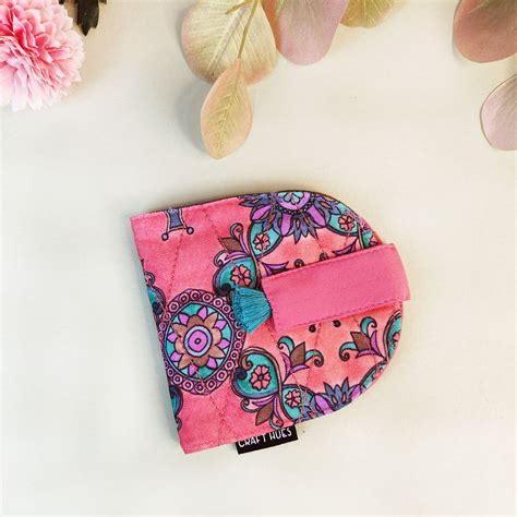 SEMI-OVAL 2-FLAP WALLET - PEACH-PURPLE TILE – Crafthues