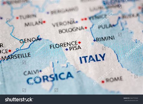 「Closeup Pisa Italy On Political Map」の写真素材（今すぐ編集） 364772324