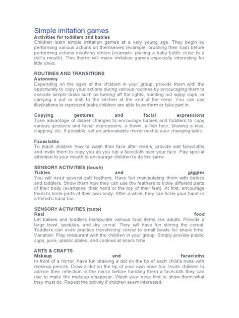 Image result for Imitative Activities. Examples