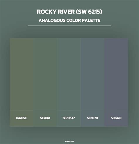 Sherwin Williams Rocky River (SW 6215) Paint coordinating colors and ...