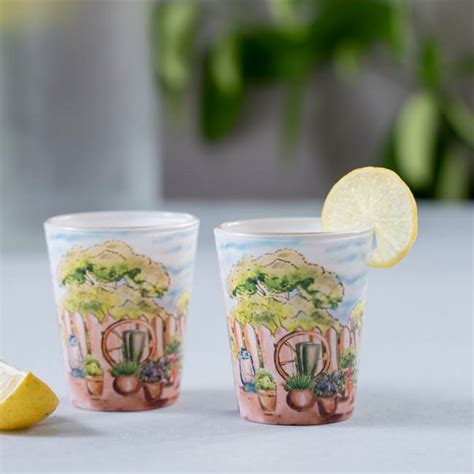 Glass Shot Glasses - English Garden Party