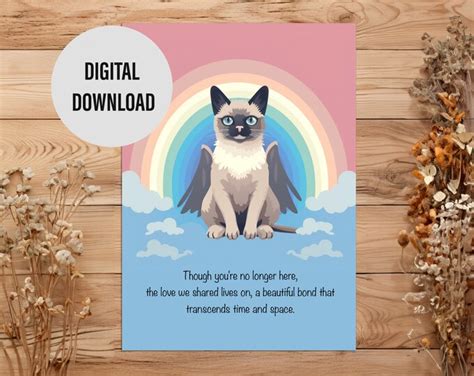 Siamese Cat Sympathy Card, Siamese Cat Card, Cat Sympathy Card, DIGITAL ...
