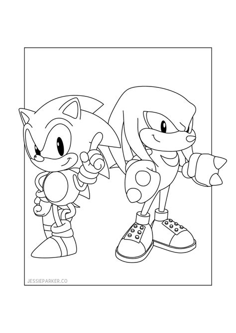 Sonic Knuckles Coloring Pages
