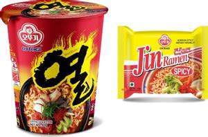 Ottogi Yeul Ramen Cup 65gm & Jin Spicy Ramen Instant Noodles 120 gm ...