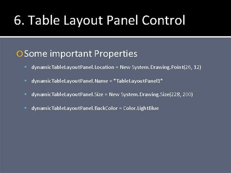 Image result for VB.NET Table Layout Panel