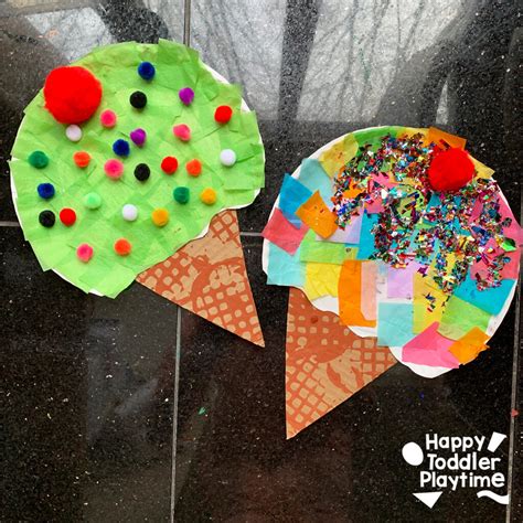 Paper Plate Ice Cream Craft - Happy Toddler Playtime