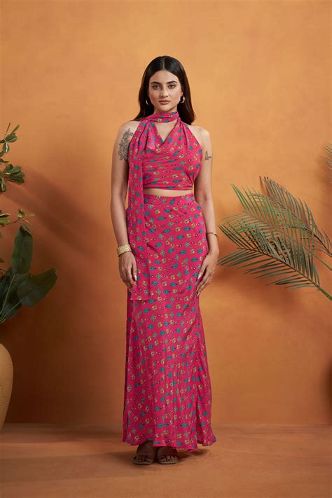 Hot Pink Printed Skirt Set – Affroz.com